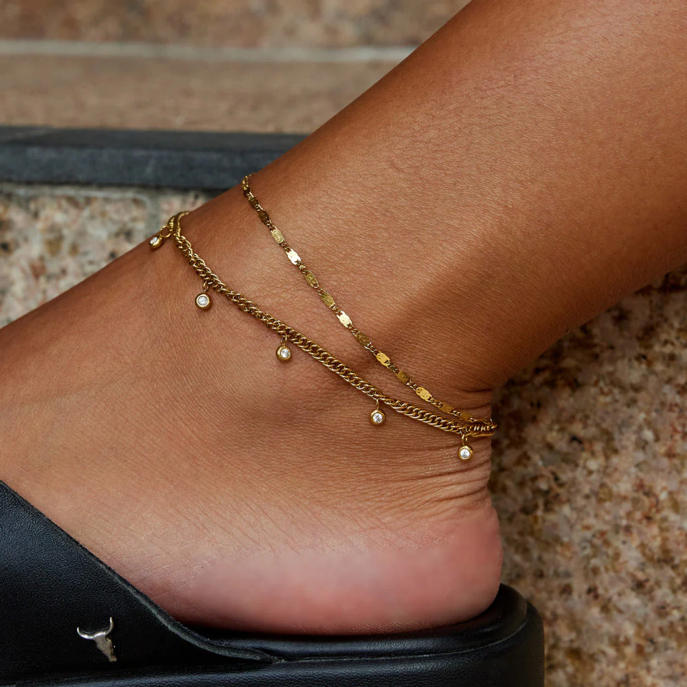 Layered Sabina Gold Anklet - Image 2