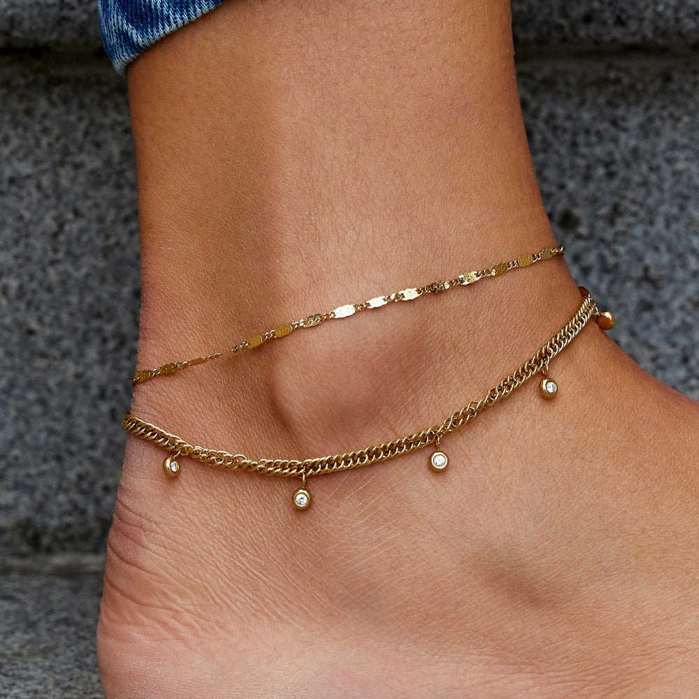 Layered Sabina Gold Anklet - Image 3