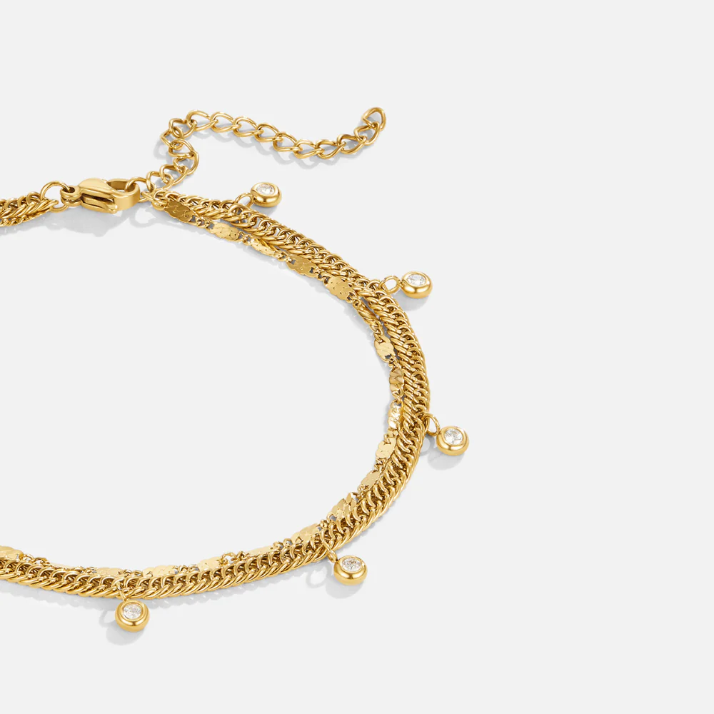 Layered Sabina Gold Anklet - Image 4