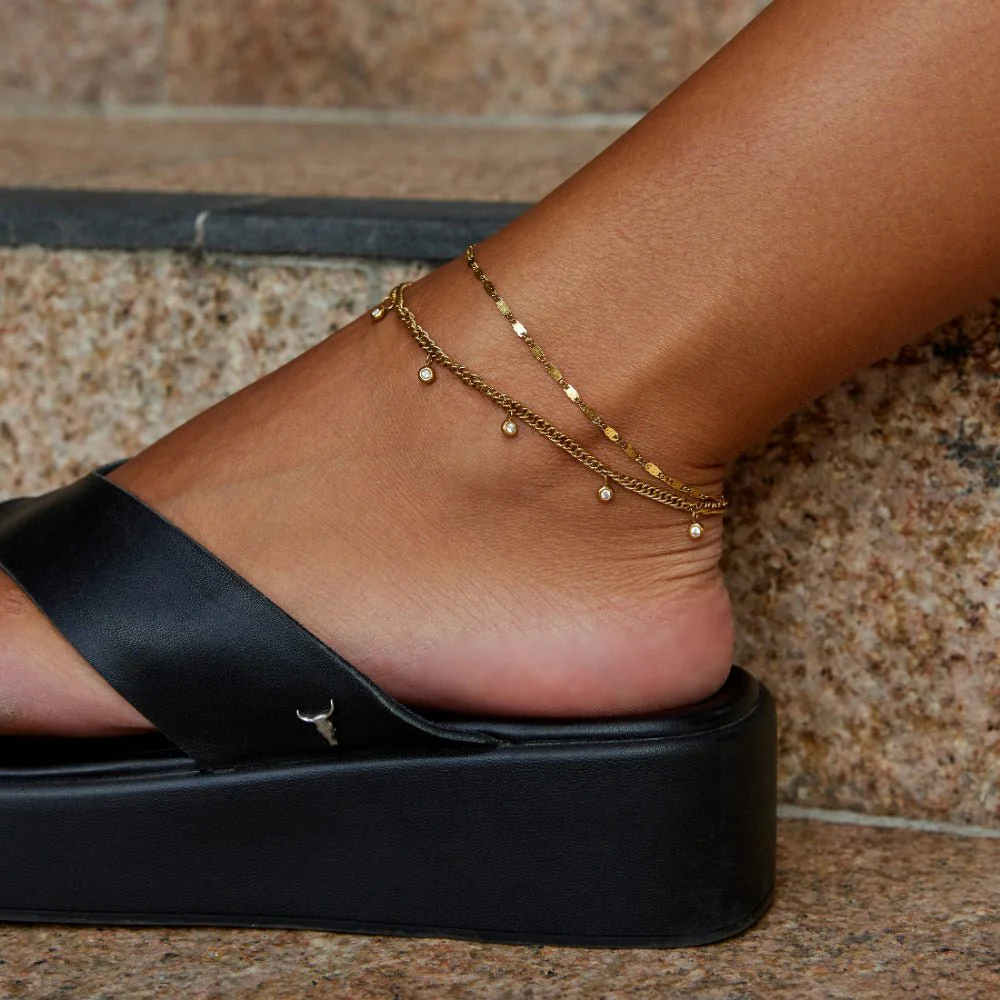 Layered Sabina Gold Anklet - Image 5