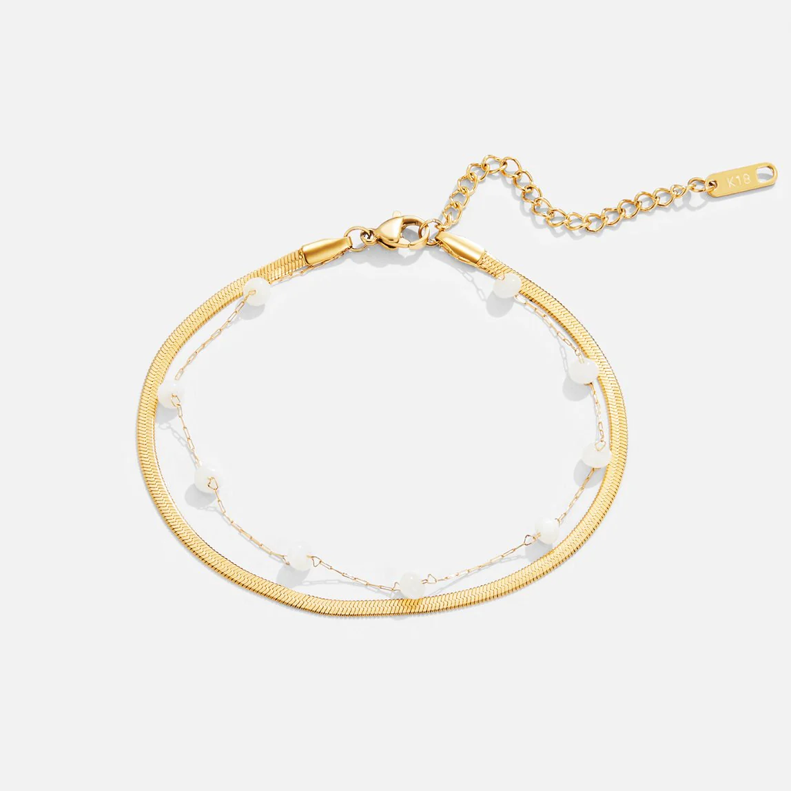 Layered Snake Chain Gold Anklet - Image 3
