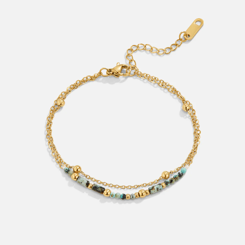 Layered Stone Beads Bracelet - Image 4