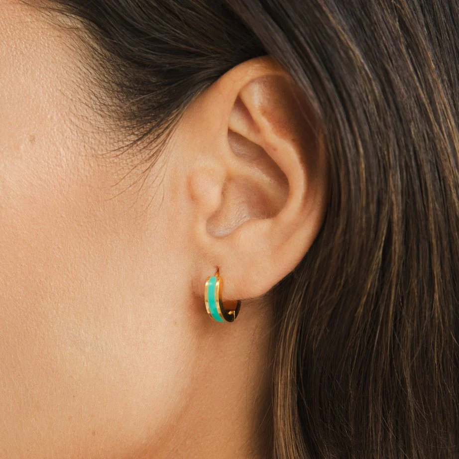 Leigh Teal Hoop Earrings - Image 4