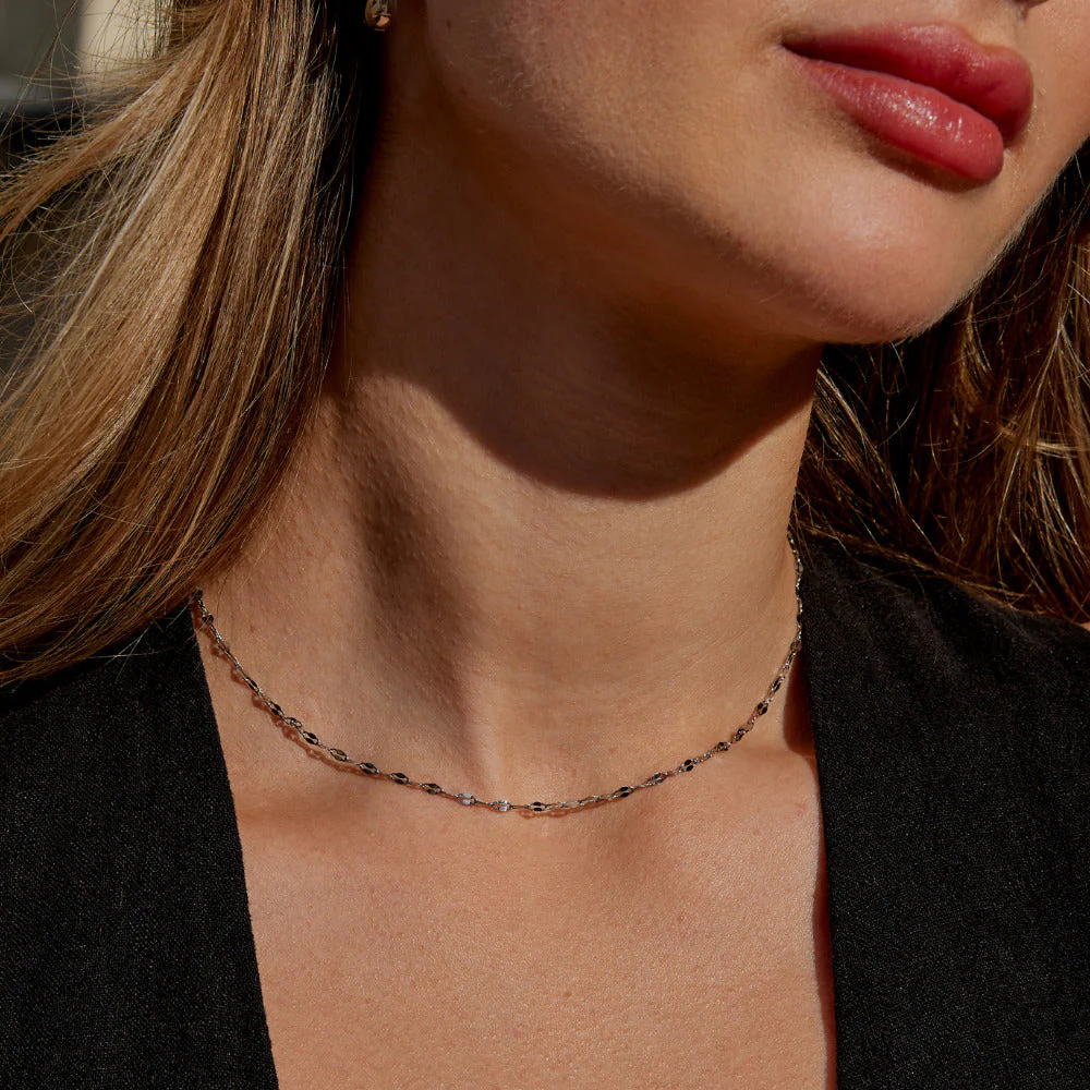 Leila Silver Chain Necklace - Image 3