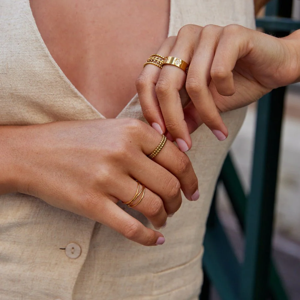 Leona Gold Bead Ring - Image 4