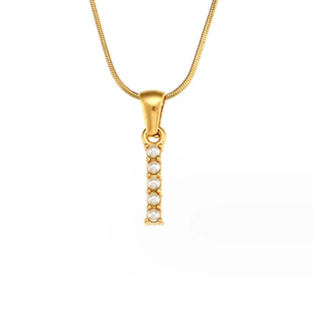 Letter Pearl Charm Necklace - Image 17