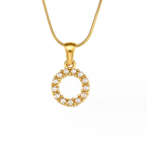 Letter Pearl Charm Necklace - Image 23