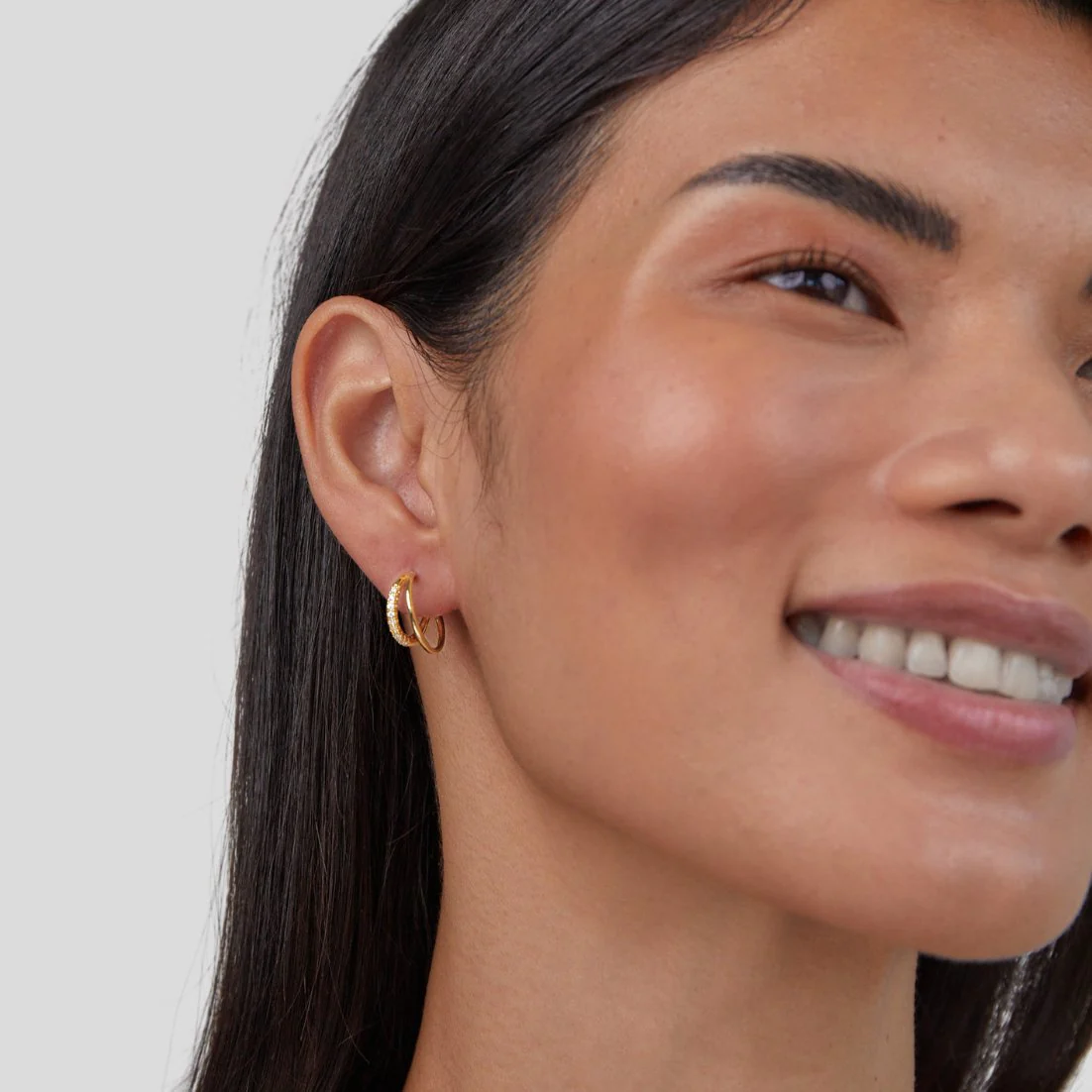 Leyla Crystal Double Hoop Earrings - Image 6
