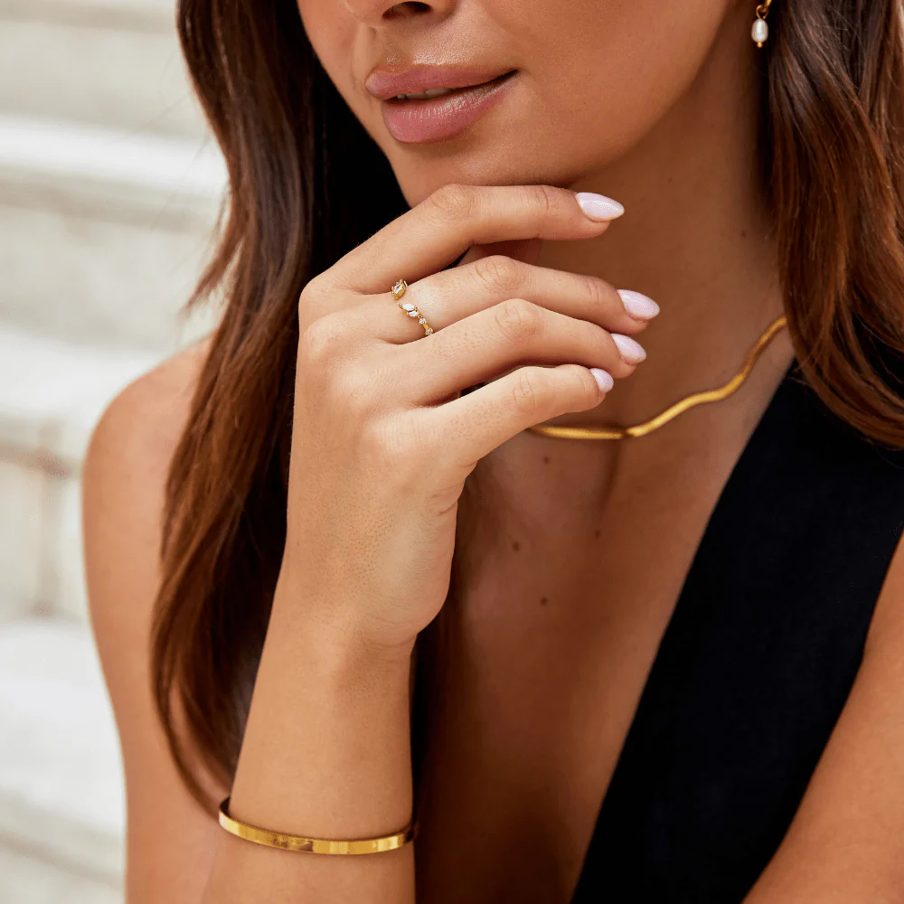 Lily Crystal Gold Vine Ring - Image 5