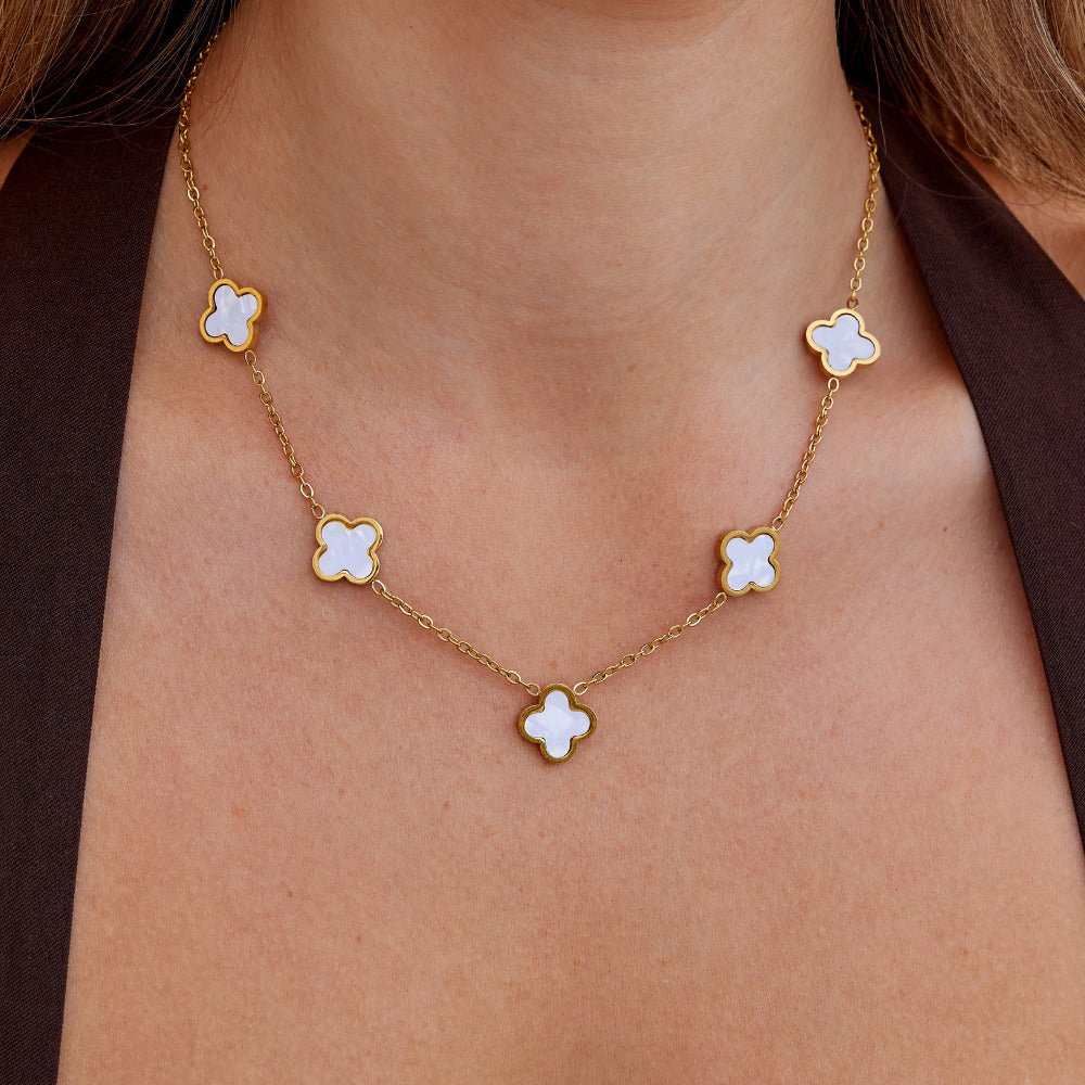 White Clover Cluster Necklace - Image 2