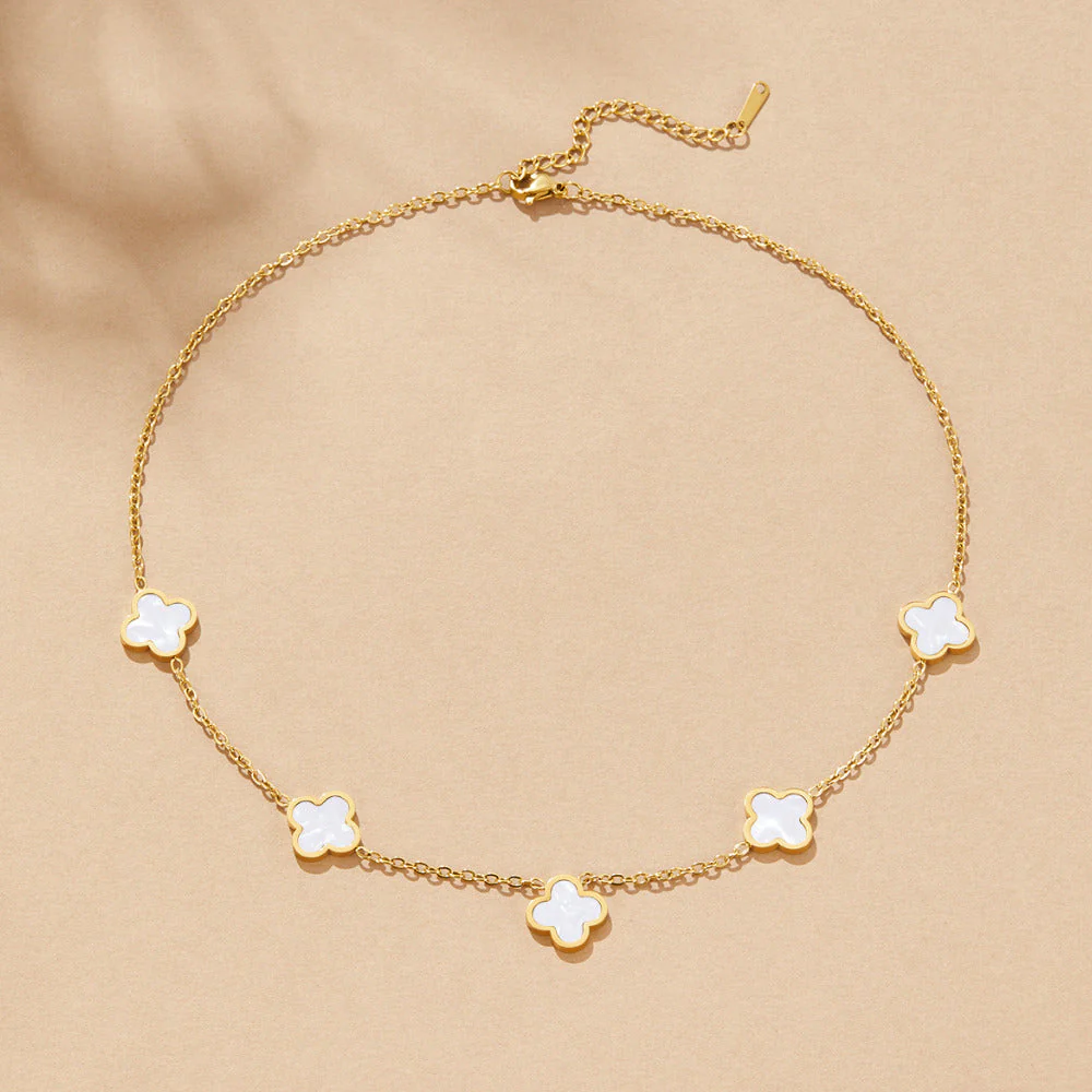 White Clover Cluster Necklace - Image 3