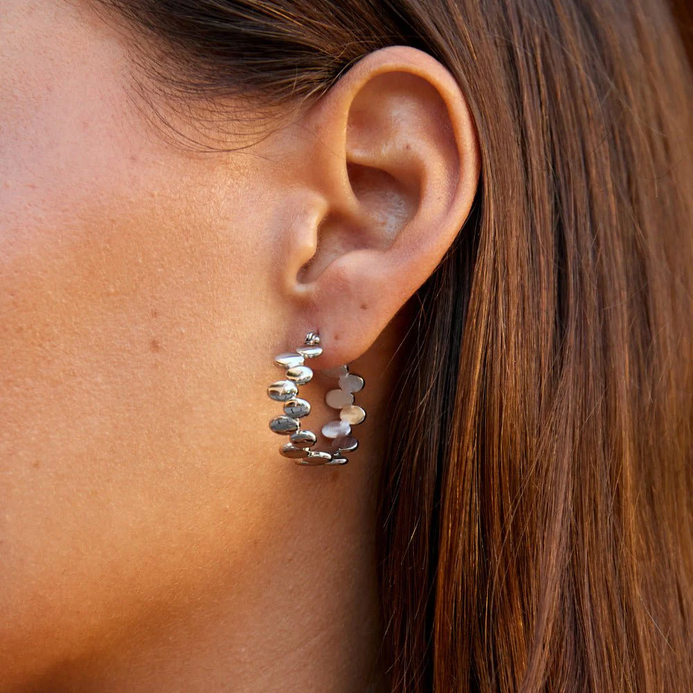 Link Monet Silver Hoop Earrings - Image 2