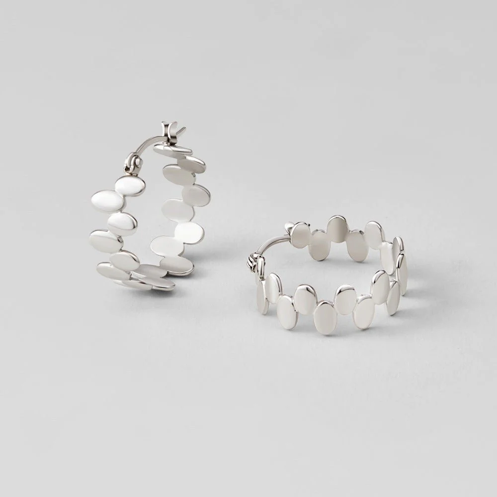Link Monet Silver Hoop Earrings - Image 3