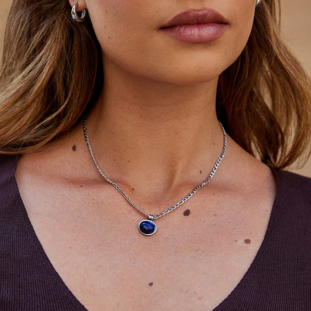 Liza Lapis Lazuli Silver Necklace - Image 2