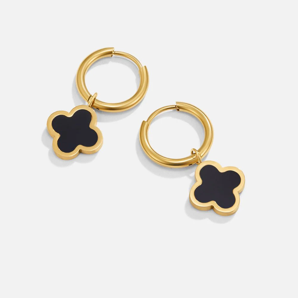 Black Clover Hoop Earrings - Image 3