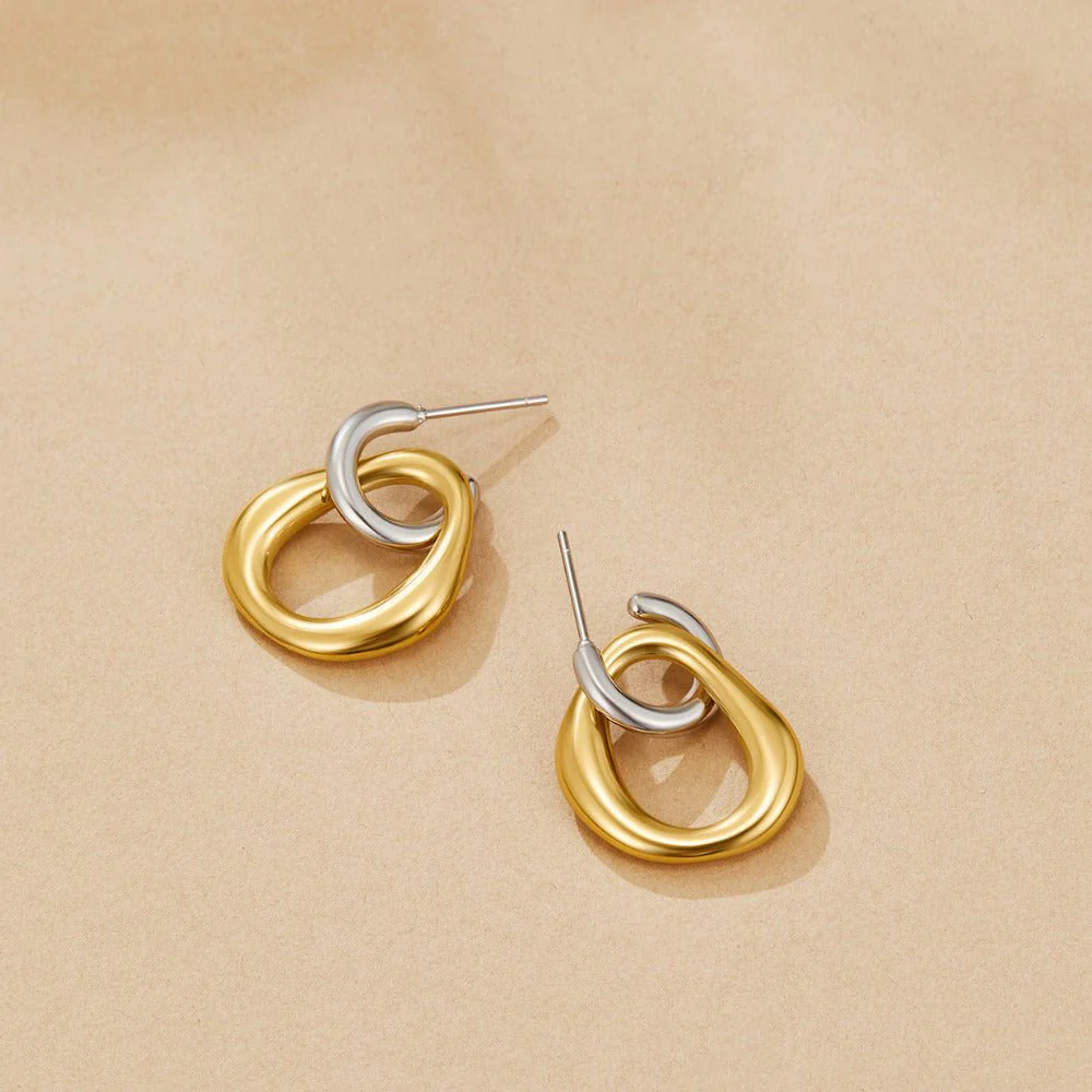 Lola Layered Drop Hoop Earrings