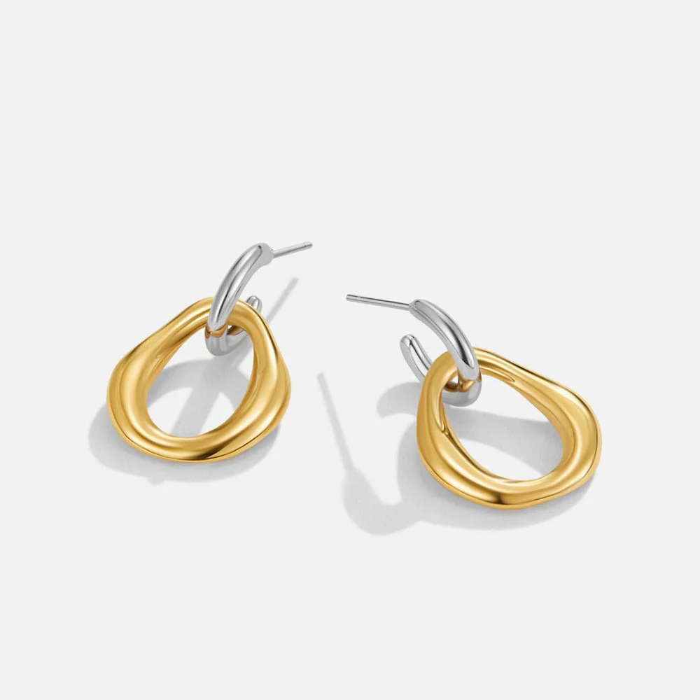 Lola Layered Drop Hoop Earrings - Image 4