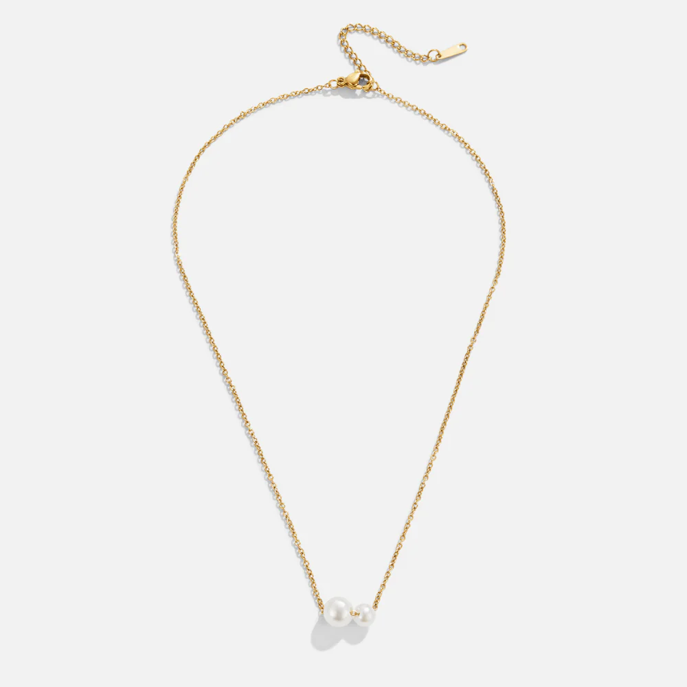 Louise Double Pearl Pendant Necklace - Image 4