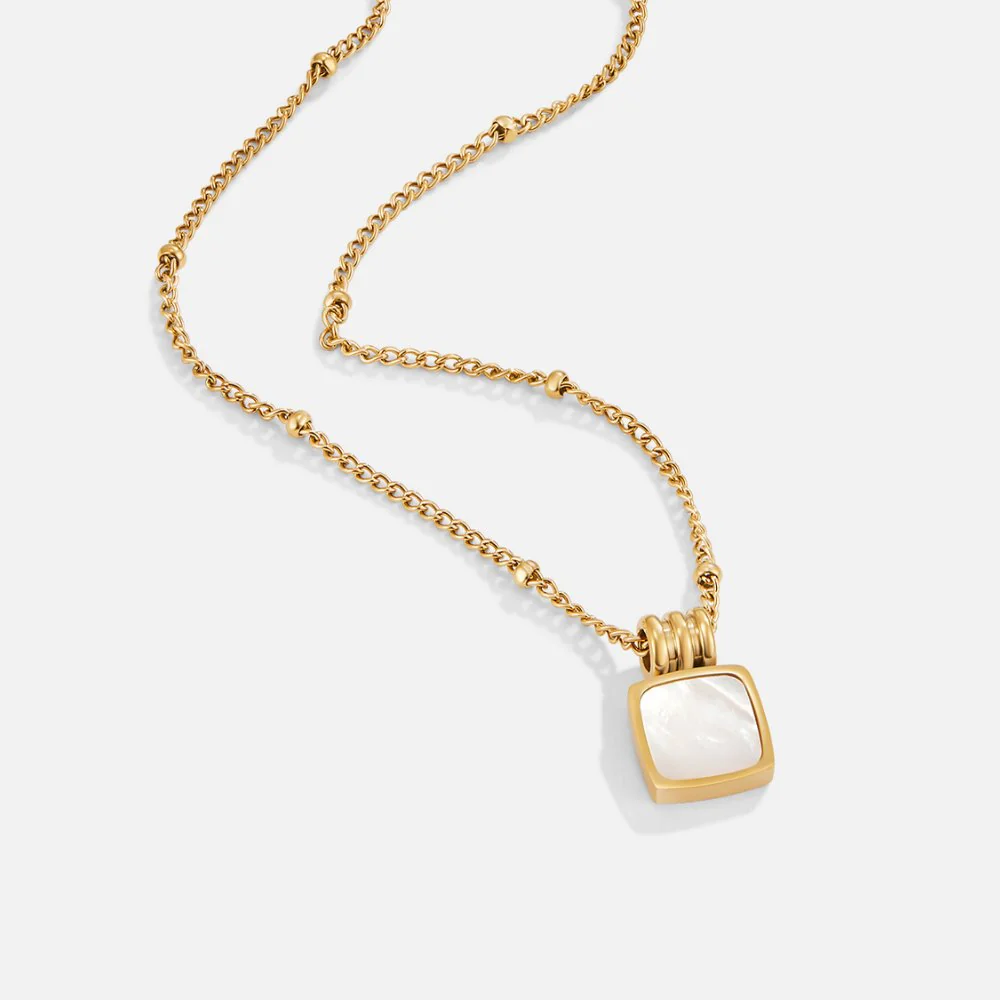 Lucia White Shell Pendant Necklace - Image 4
