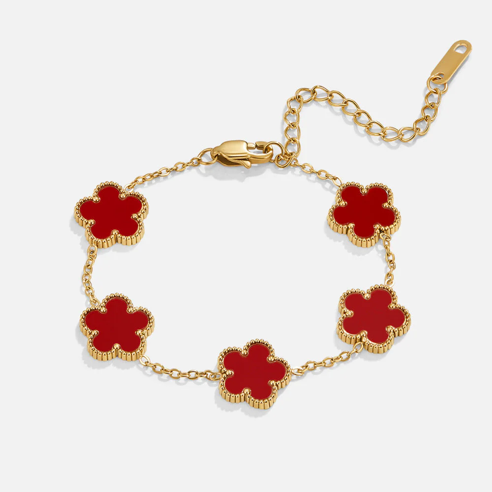 Lucky Red Clover Leaf Bracelet - Image 4