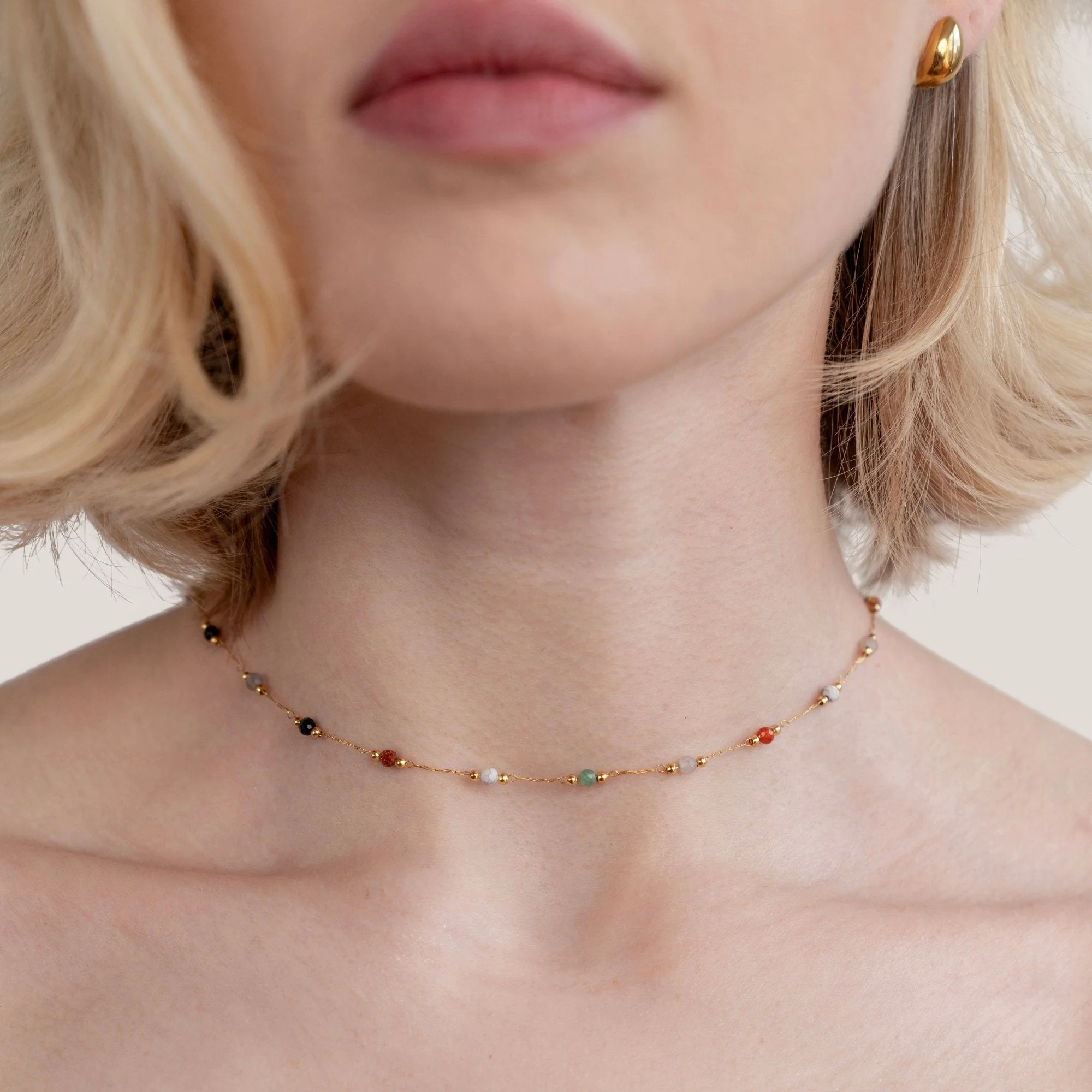 Lulu Beaded Stone Necklace - Image 2