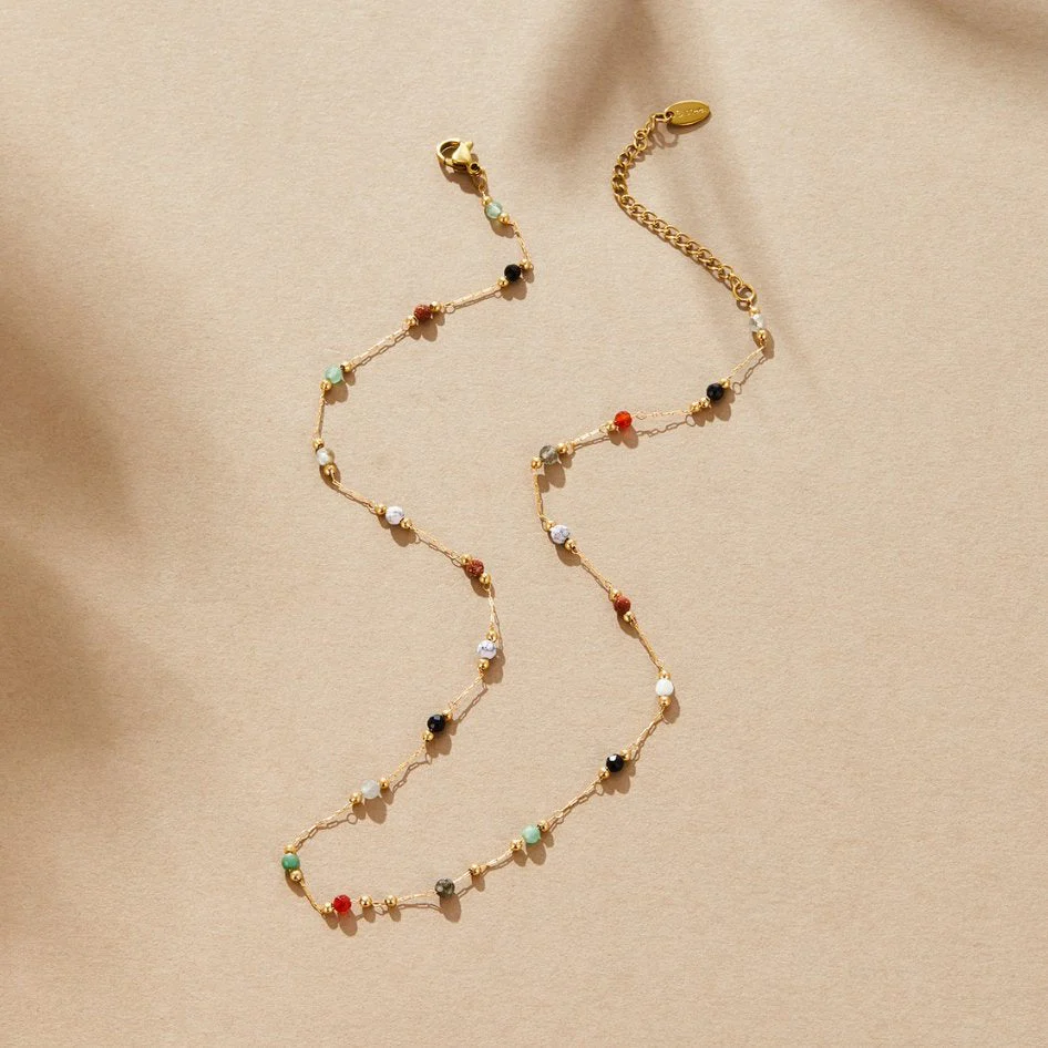 Lulu Beaded Stone Necklace - Image 4