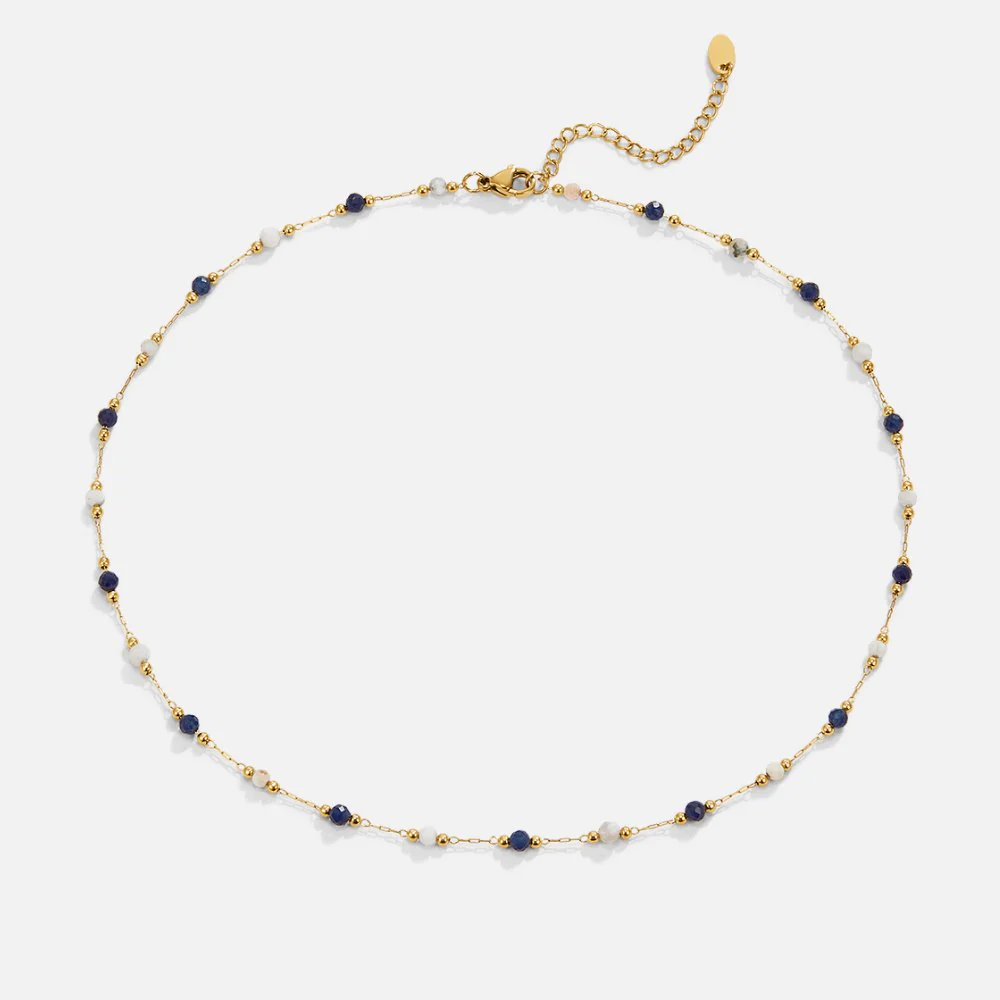 Lulu Midnight Beaded Stone Necklace - Image 4