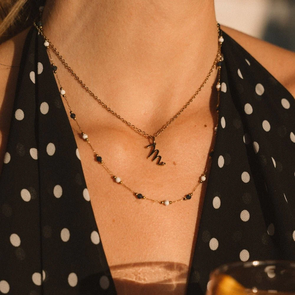 Lulu Midnight Beaded Stone Necklace - Image 5