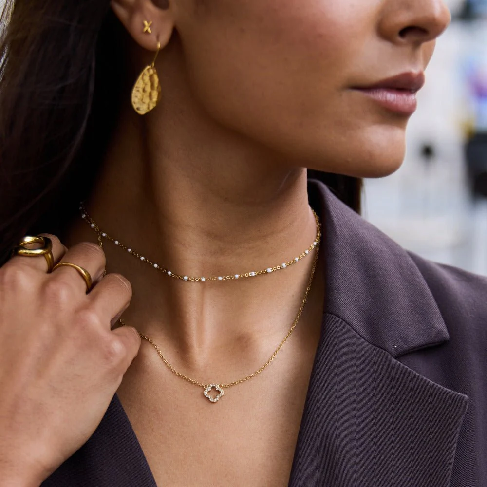 Luxe Crystal Clover Necklace - Image 2