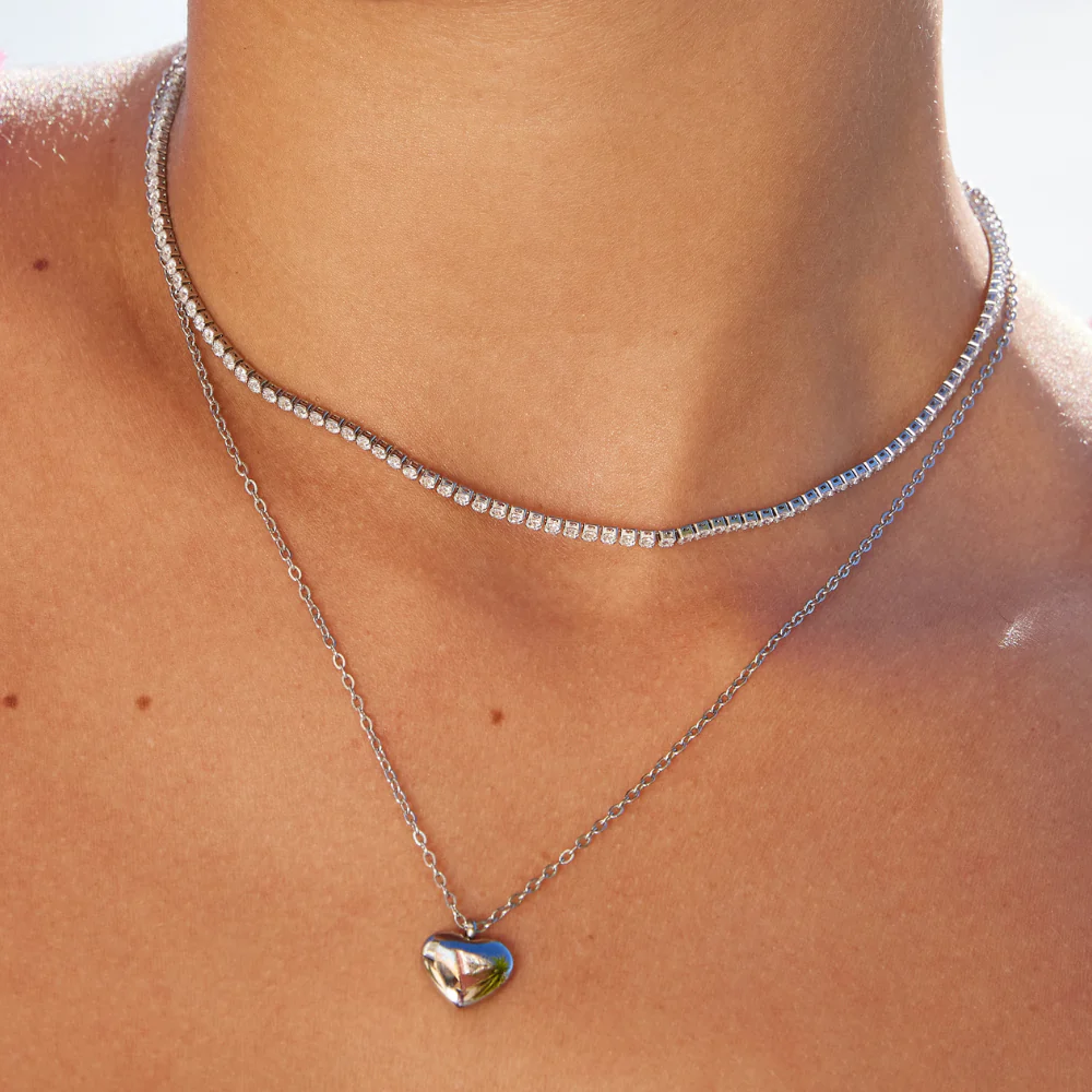 Cordelia Silver Crystal Necklace - Image 2
