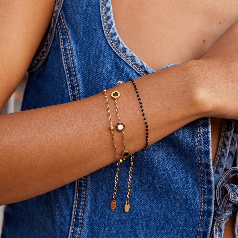 Maisie Black Bead Bracelet - Image 2