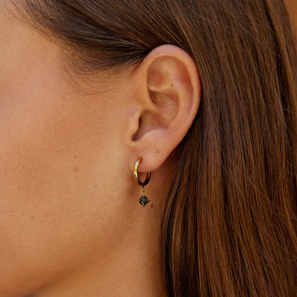 Maison Crystal Drop Hoop Earrings - Image 2