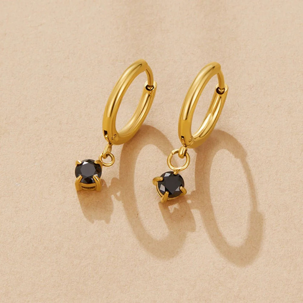 Maison Crystal Drop Hoop Earrings - Image 3