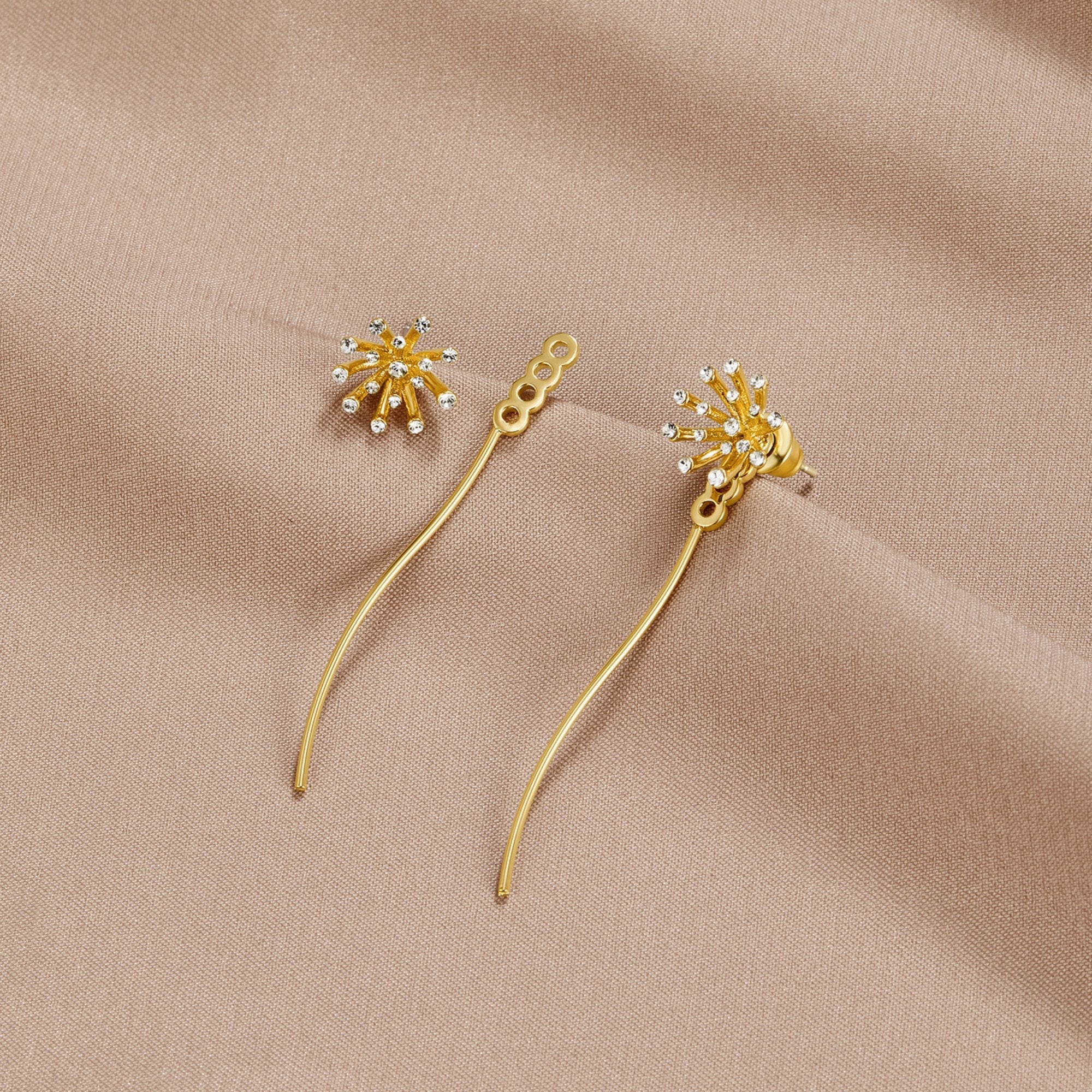 Make A Wish Dandelion 18K Gold Earrings - Image 4