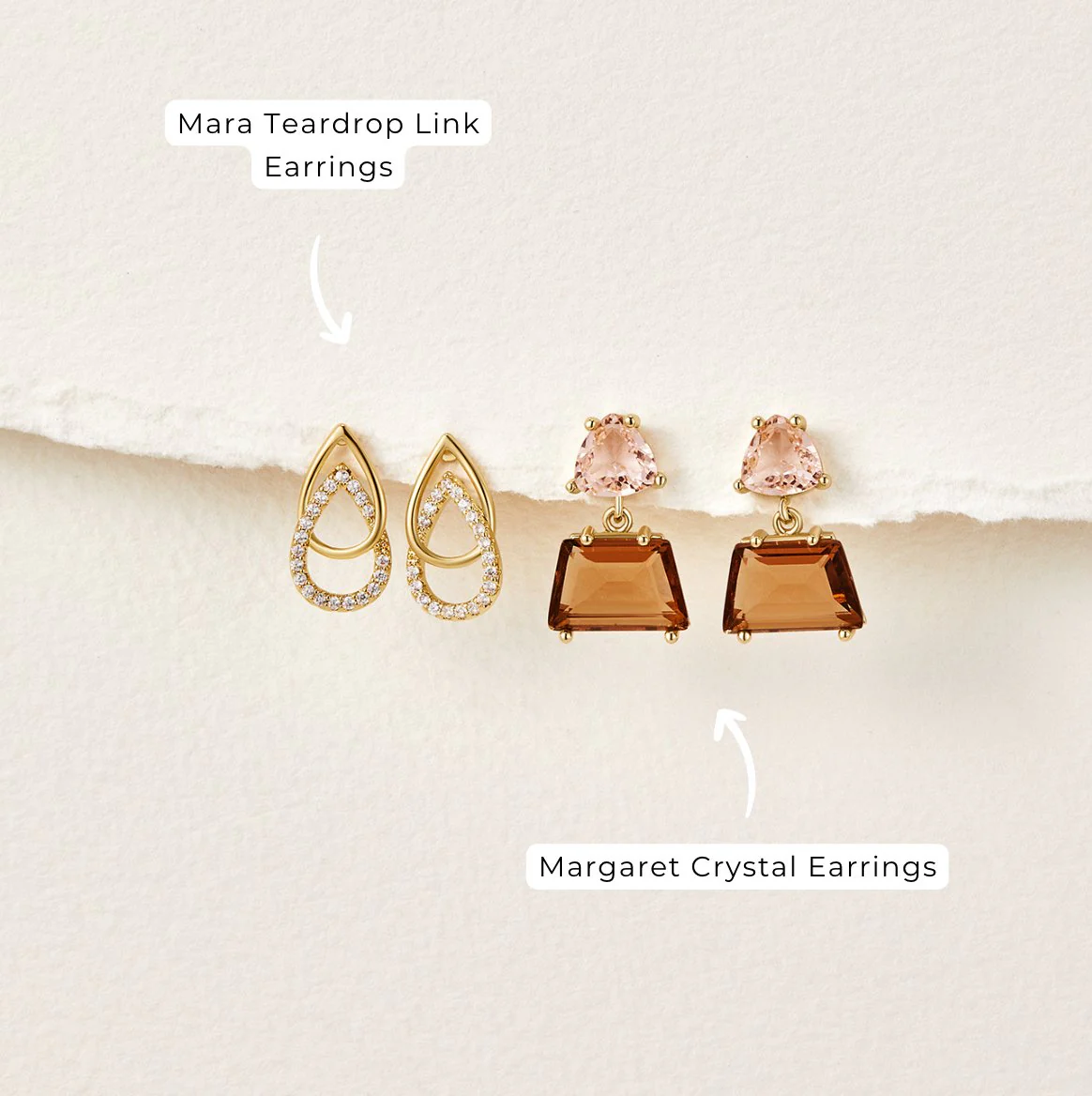 Mara Teardrop Link Earrings - Image 6