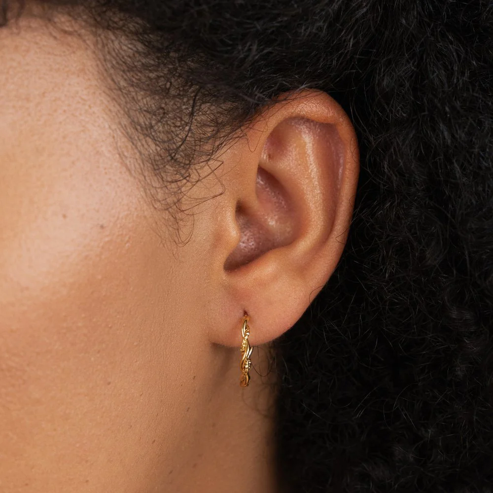 Maria Twisted Semi Hoop Earrings - Image 2