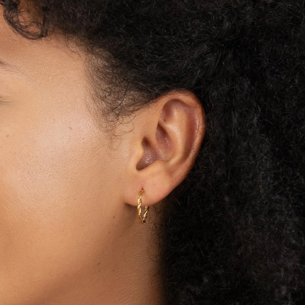 Maria Twisted Semi Hoop Earrings - Image 4