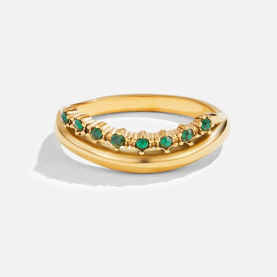 Marissa Emerald Green Layered Ring - Image 3
