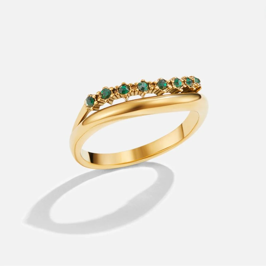 Marissa Emerald Green Layered Ring - Image 6