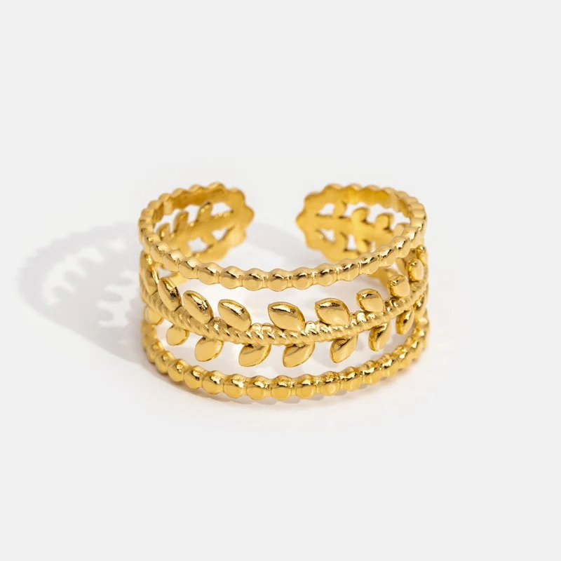 Marissa Layered Gold Leaf Ring - Image 4