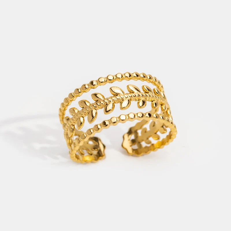 Marissa Layered Gold Leaf Ring - Image 5