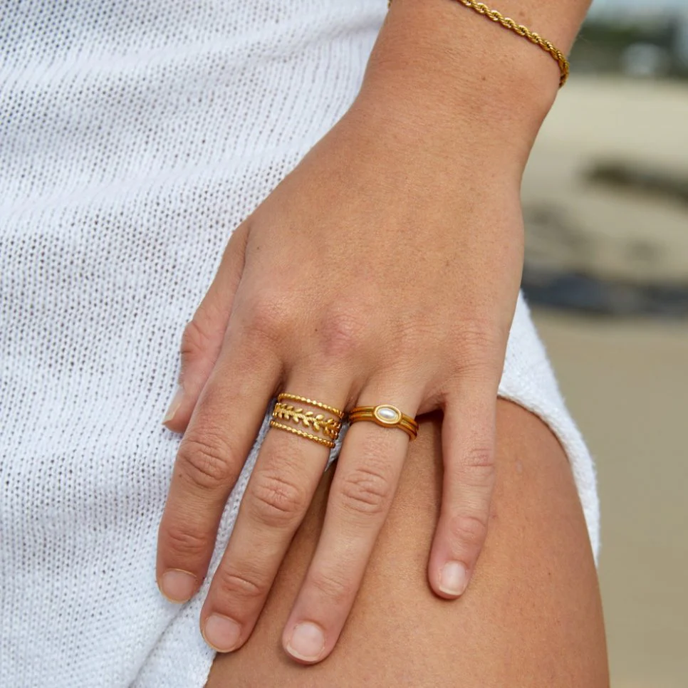 Marissa Layered Gold Leaf Ring - Image 8