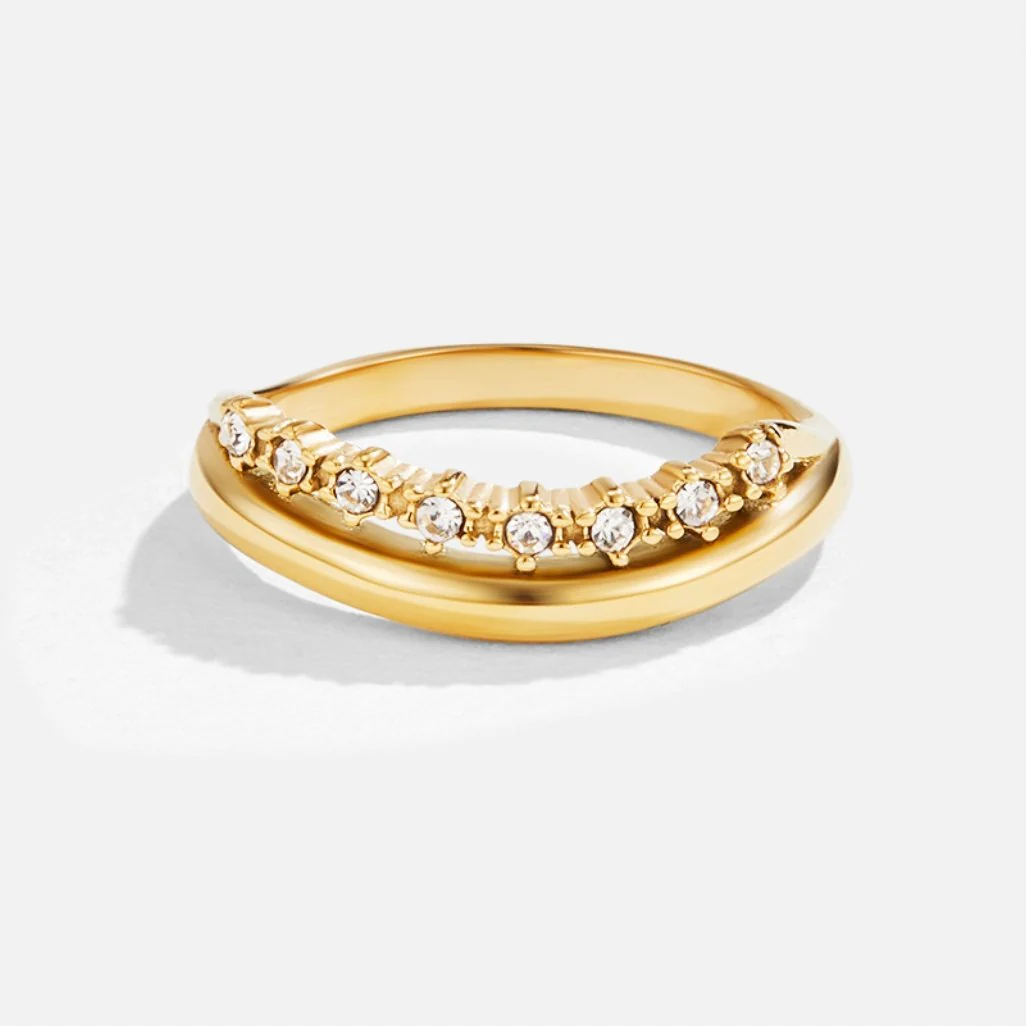 Marissa White Crystal Layered Ring - Image 3