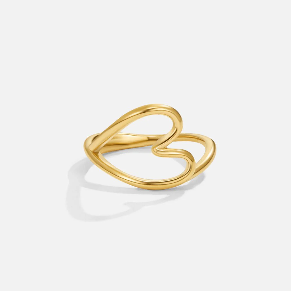 Melted Gold Heart Ring - Image 3