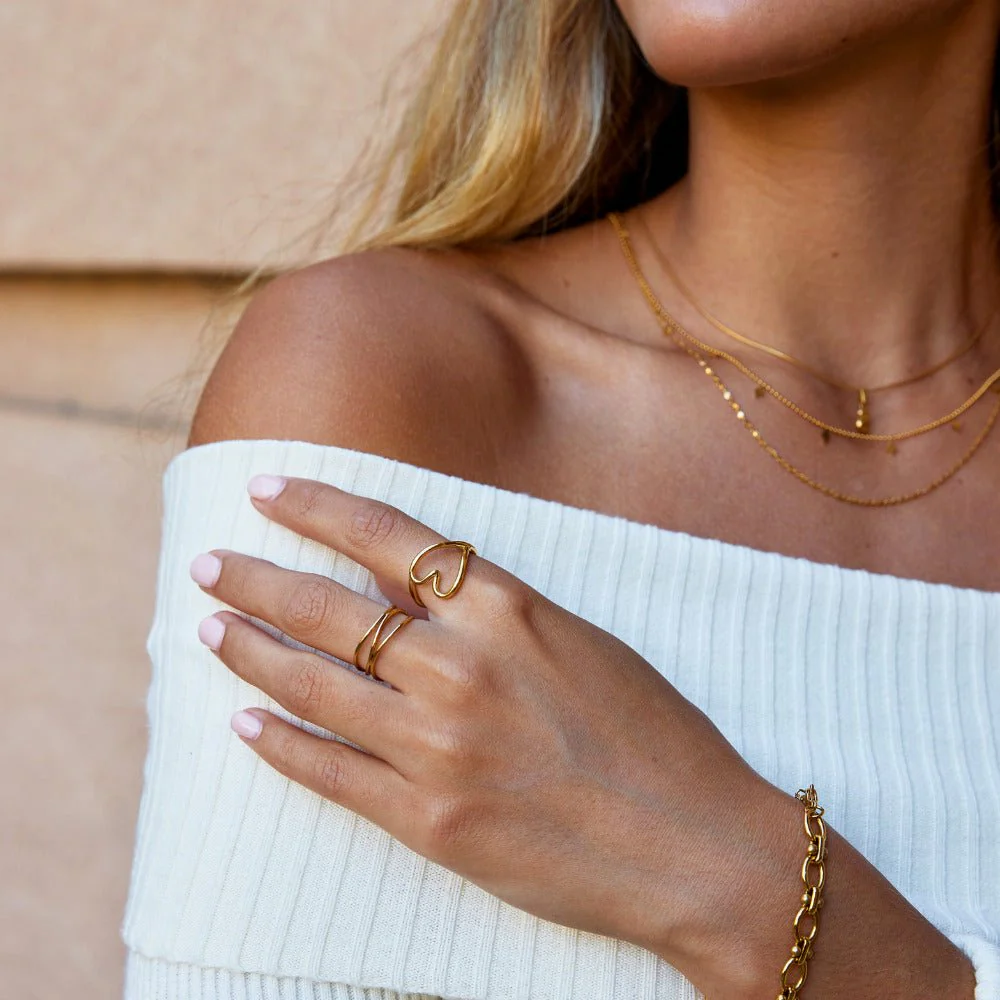 Melted Gold Heart Ring - Image 6