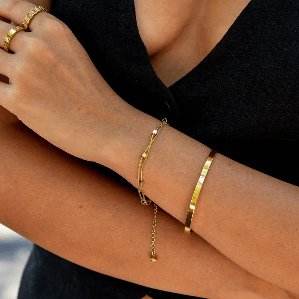 Mia Layered Cube Bracelet - Image 2