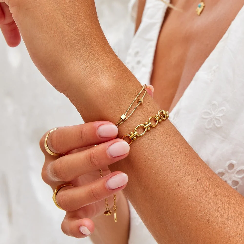 Mia Layered Cube Bracelet - Image 4