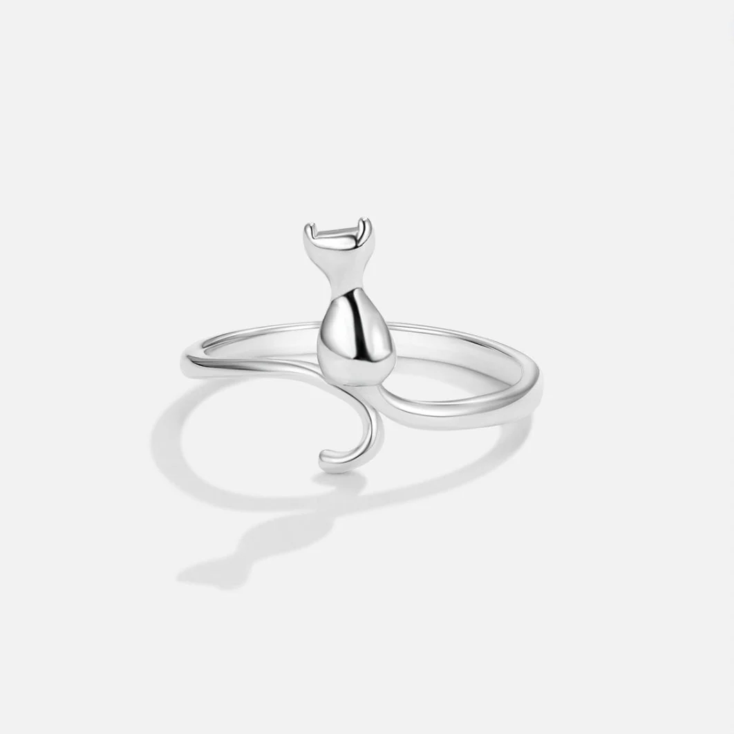 Midnight Cat Silver Ring - Image 3