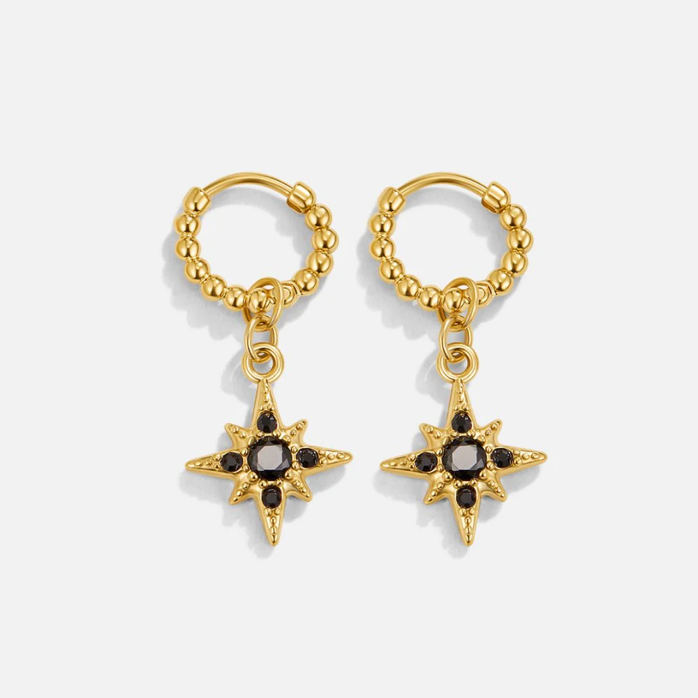 Midnight Luxe Drop Hoop Earrings - Image 3