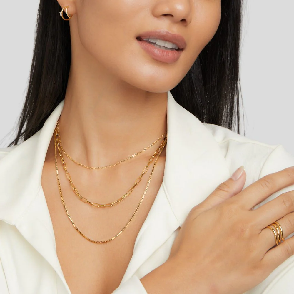 Miela Layered Chain Necklace - Image 3